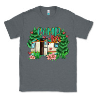 Charcoal Heather camp life Classic Tee - MaliasSmallBusiness