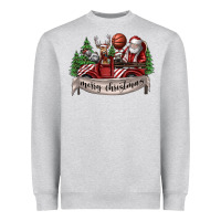Heather Grey Merry Christmas Heavyweight Sweatshirt - SublimationCraftShop