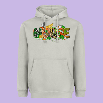 St. Patrick's Day Nurse Heavyweight Hoodie Designed By Cowgirlartshop