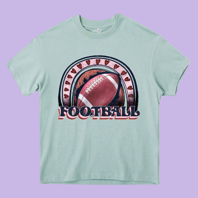 Football Rainbow Heavy Core Tee Designed By Jahusdesignshop