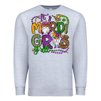 Heather Grey it's mardi gras y'all gnomes Premium Sweatshirt - OliviaCreatesArt
