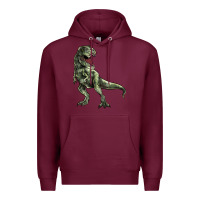 Burgundy T-rex Premium Hoodie - HowdyJamesFarm