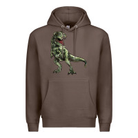 Coffee T-rex Premium Hoodie - HowdyJamesFarm