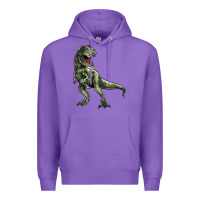 Purple T-rex Premium Hoodie - HowdyJamesFarm