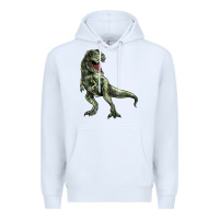White T-rex Premium Hoodie - HowdyJamesFarm