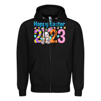 Black Happy Easter 2023 Easter Day Zipper Hoodie - HowdyJamesFarm