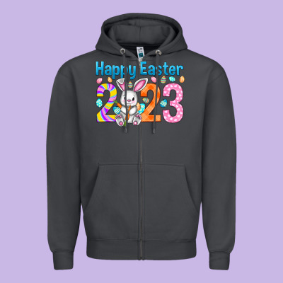 Happy Easter 2023 Easter Day Zipper Hoodie Designed By Howdyjamesfarm