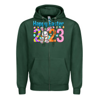 Sports Green Happy Easter 2023 Easter Day Zipper Hoodie - HowdyJamesFarm