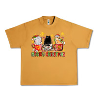 Meowy Christmas Cats Coffee Cups Urban Heavy Tee | Teevron