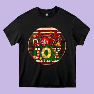 Christmas Joy And Hot Chocolate Heavy Core Tee Designed By Adodesignshop