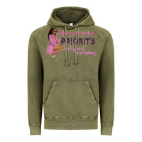 Vintage Olive make yourself a priority today and everyday afro w Vintage Hoodie - NancyCooperArtShop