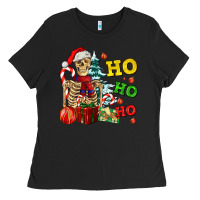 Black Christmas ho ho ho skeleton Ladies Tee - AdoDesignShop