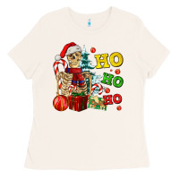 Bone Christmas ho ho ho skeleton Ladies Tee - AdoDesignShop