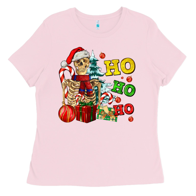 Christmas Ho Ho Ho Skeleton Ladies Tee by AdoDesignShop | Teevron