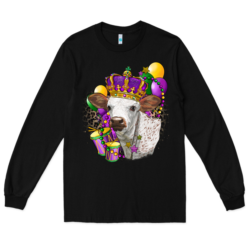 Mardi Gras Longhorn Calf Long Sleeve Tee by LillyAllenDesigns | Teevron