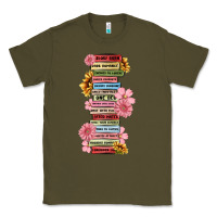 Army Green floral books Classic Tee - MaliasSmallBusiness