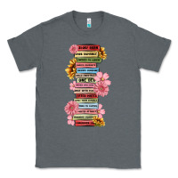 Charcoal Heather floral books Classic Tee - MaliasSmallBusiness