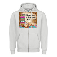 Dove Grey i have lived a thousand lives Zipper Hoodie - TumblerDesignByShophia