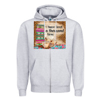 Heather Grey i have lived a thousand lives Zipper Hoodie - TumblerDesignByShophia