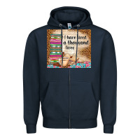 Navy i have lived a thousand lives Zipper Hoodie - TumblerDesignByShophia