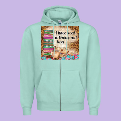 I Have Lived A Thousand Lives Zipper Hoodie Designed By Tumblerdesignbyshophia