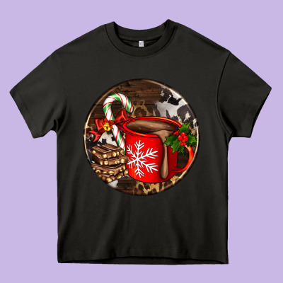 Christmas Hot Chocolate And Chocolate Heavy Core Tee Designed By Adodesignshop