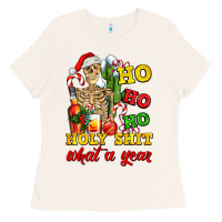 Bone Christmas ho ho ho holy shit what a year skeleton Ladies Tee - AdoDesignShop