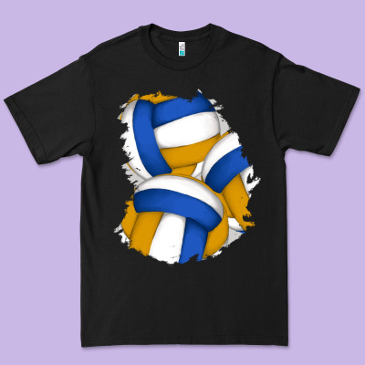 Volleyball Patch Premium Tee Designed By Adodesignshop