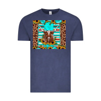 Vintage Denim texas longhorn sunflower gemstone Vintage Tee - JahusDesignShop