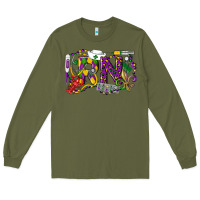 Army Green RN Registered Nurse Mardi Gras Long Sleeve Tee - LillyAllenDesigns