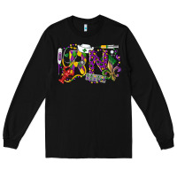 Black RN Registered Nurse Mardi Gras Long Sleeve Tee - LillyAllenDesigns