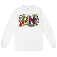 White RN Registered Nurse Mardi Gras Long Sleeve Tee - LillyAllenDesigns
