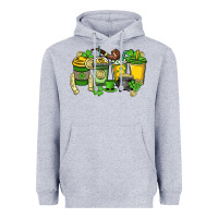 Heather Grey St. Patrick's Day coffee cups Heavyweight Hoodie - HowdyJamesFarm