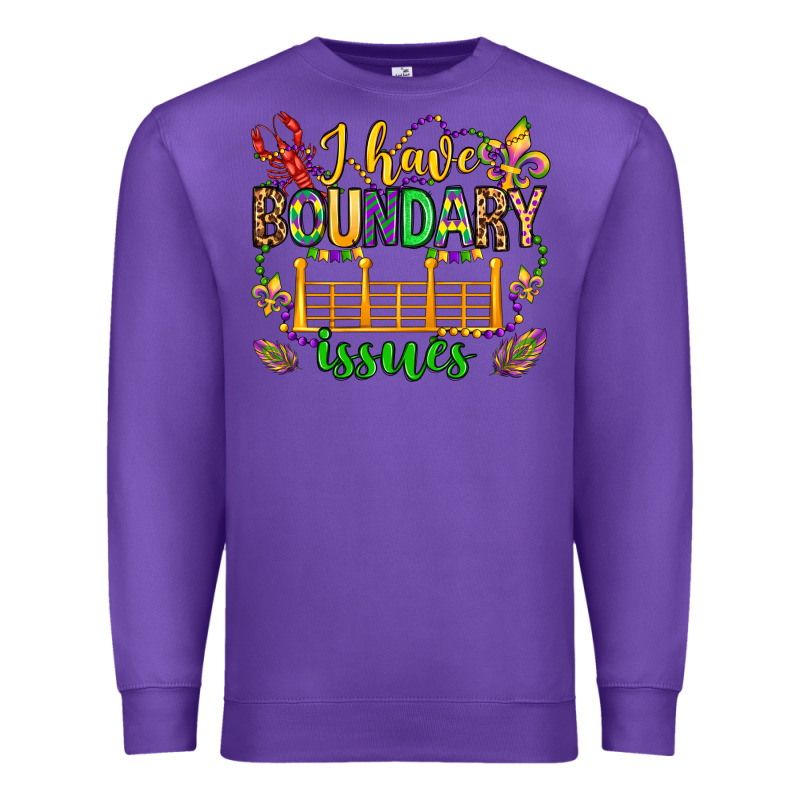 ı Have Boundary Issues Mardi Gras Olivia Premium Sweatshirt by OliviaCreatesArt | Teevron