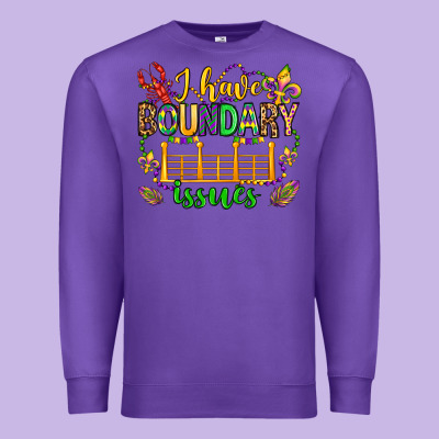 ı Have Boundary Issues Mardi Gras Olivia Premium Sweatshirt Designed By Oliviacreatesart