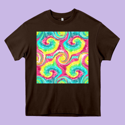 Tie Dye Seamless Pattern Heavy Core Tee Designed By Bundleandbundleshop