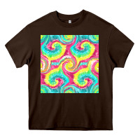 Chocolate Brown Tie Dye Seamless Pattern Heavy Core Tee - BundleAndBundleShop