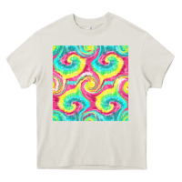 Cream Tie Dye Seamless Pattern Heavy Core Tee - BundleAndBundleShop