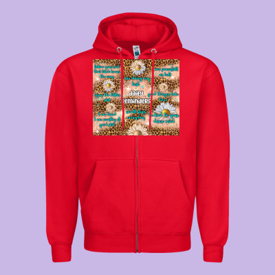 Daily Reminders Zipper Hoodie Designed By Tumblerdesignbyshophia