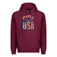 Burgundy Party in the USA 4th of july Premium Hoodie - HowdyJamesFarm