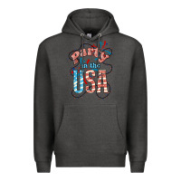 Charcoal Heather Party in the USA 4th of july Premium Hoodie - HowdyJamesFarm