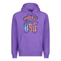Purple Party in the USA 4th of july Premium Hoodie - HowdyJamesFarm