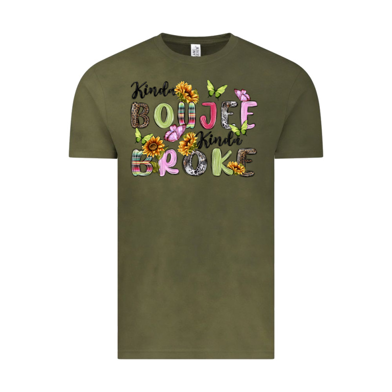 Kinda Boujee Kinda Broke Vintage Tee by MaliasSmallBusiness | Teevron