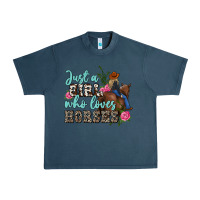 Midnight Navy just a girl who loves horses Urban Heavy Tee - MaliasSmallBusiness