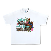 White just a girl who loves horses Urban Heavy Tee - MaliasSmallBusiness