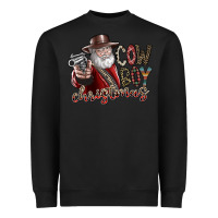 Black cowboy christmas Heavyweight Sweatshirt - SublimationCraftShop