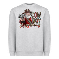 Heather Grey cowboy christmas Heavyweight Sweatshirt - SublimationCraftShop