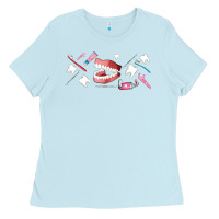 Baby Blue dentist elements Ladies Tee - AdoDesignShop