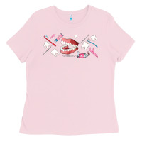Bubblegum Pink dentist elements Ladies Tee - AdoDesignShop