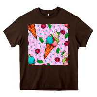 Chocolate Brown ice cream seamless pattern Heavy Core Tee - BundleAndBundleShop